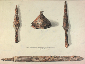 Drawing of Anglo-Saxon grave group from Wiltshire