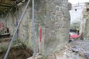 Thumbnail of Remains of doorway at N end of East Barn. Scale 1m.