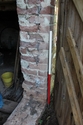 Thumbnail of New doorway to shelter showing reinforced bricks, looking east. 1m scale