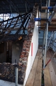 Thumbnail of The south gable at first-floor level showing bricks of 20th-century rebuild, looking northeast. 1m scale