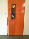 Thumbnail of 2060-1_3062 <br  /> Detail of door with painted glass in partition wall