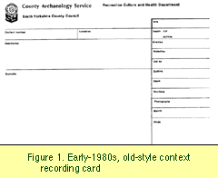 Figure 1. An
old-style, early-1980s context recording card