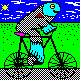 fish on a bicycle