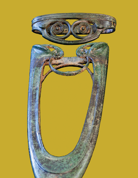 Iron Age sword scabbard mounts (chape and mouth guard) found in the Don Gorge