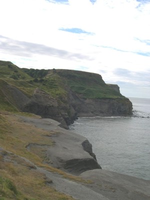 Cliffs altered by alum quarrying at Sandsend