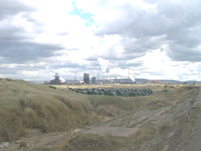 Teesside Works, Redcar, seen from South Gare