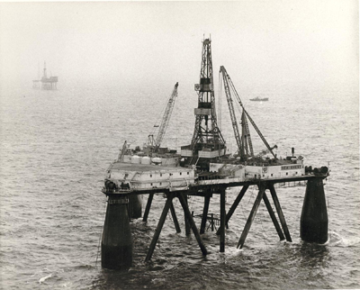 British Petrol (BP) oil rig in the North Sea (© Hartlepool Arts & Museum Service)