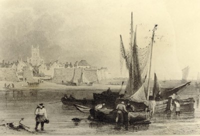 Old fishing boat etching, Hartlepool (1702) (© Hartlepool Arts & Museum Service)