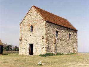The Saxon chapel at Bradwell-on-Sea, sited just outside the Roman fort of Othona