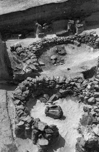 Black and white site photograph of excavations at Gwithian