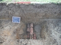 Thumbnail of Trench 42 Ditch [4204], horseshoe, land drain and bricks. WSW facing