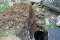 Thumbnail of Drain trench to manhole, looking W