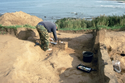 Thumbnail of Bry excavating baulks in hut area