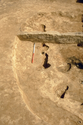 Thumbnail of Excavated northern edge of the structure (scale 1m)