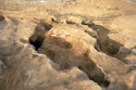Thumbnail of Fully excavated phase 1a hearth features with baulk in background  (scale 50cm)