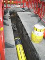 Thumbnail of Corduroy track within gas pipeline trench, Welsh Row