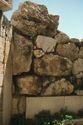 Thumbnail of <em>View of the lower courtyard, showing metopes re-used as revetment slabs and Mycenaean wall.</em> <br  />(op000005.jpg)