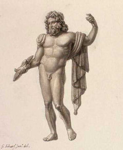 drawing of statue of jupiter