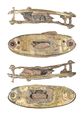 Thumbnail of Working image for catalogue no. 243. Pair of gold hilt-plates,oval form, garnet bosses 
