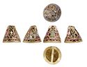 Thumbnail of Working image for catalogue 579: Gold pyramid-fitting with garnet and glass cloisonné 