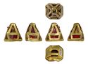 Thumbnail of Working image for catalogue 577: Gold pyramid-fitting with garnet and glass cloisonné 