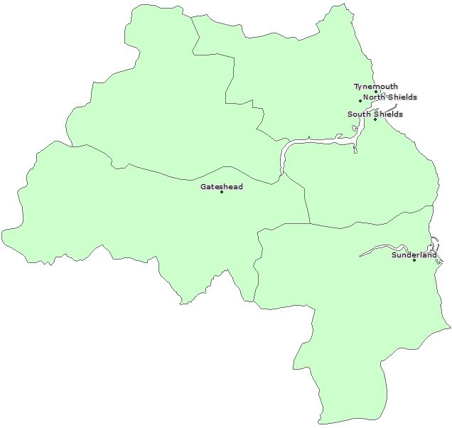 Tyne and Wear Map