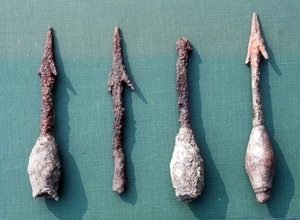 Arrowheads recovered during excavations at Wroxeter.