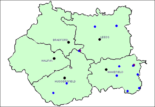 Map of site locations