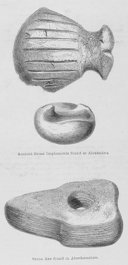 Stone implements from Egypt and Aberdeenshire