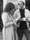 Martin Carver with reporter, 1987