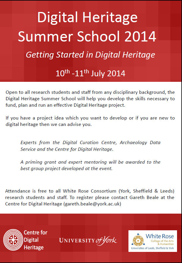 Digital Heritage summer school poster