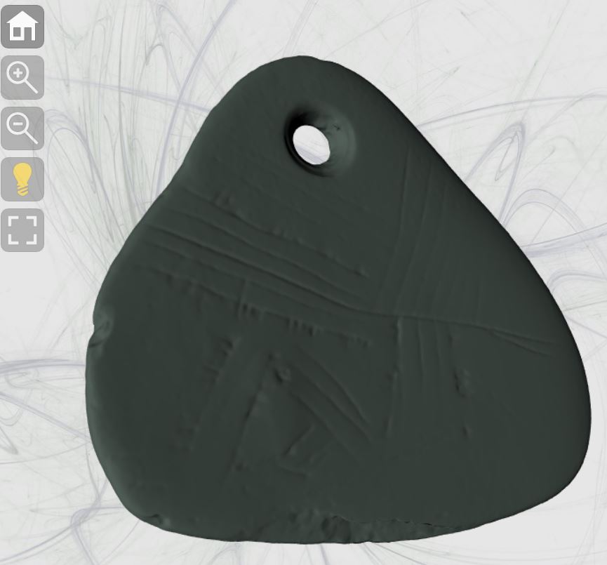 3D image of Star Carr shale pendant