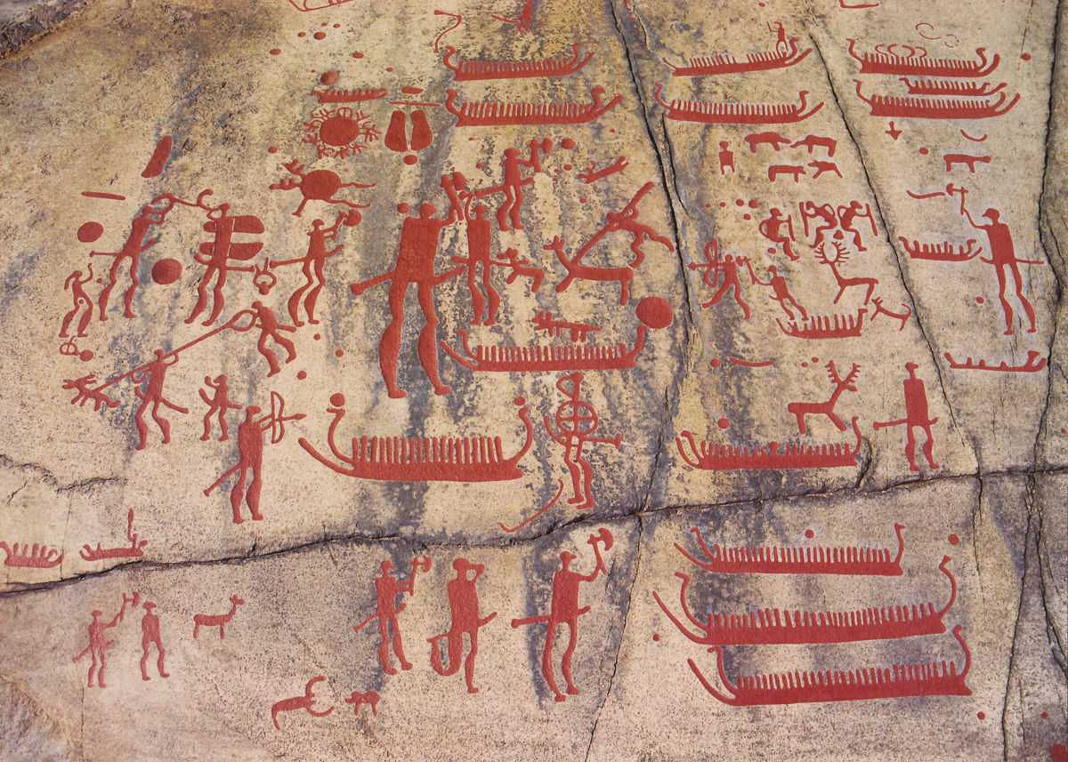 Photograph of Tanum rock art from the Bradshaw Foundation Scandinavia Rock Art Archive.