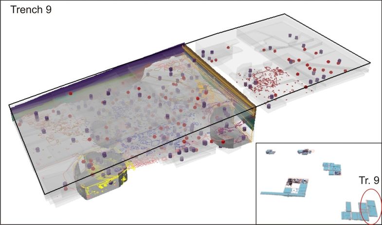 screenshot of the case study data from Trench 9