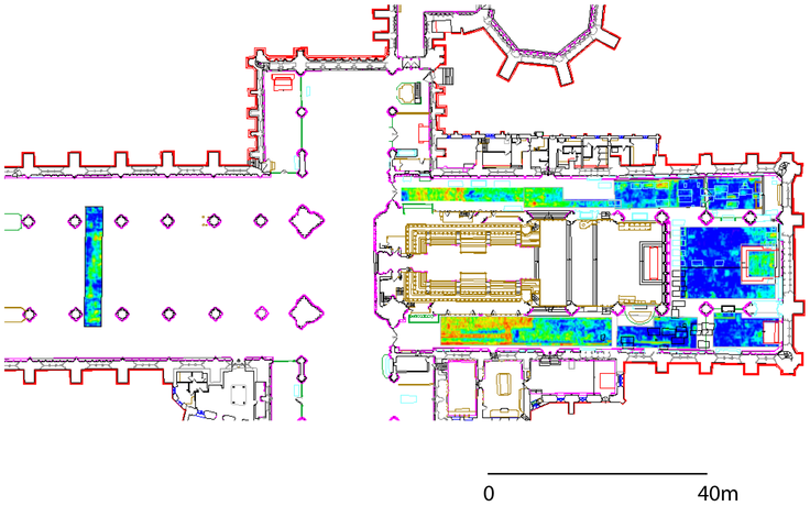 Raster GPR data incorporated as a layer into a CAD model