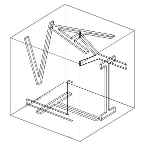 Wire-frame version of child’s block