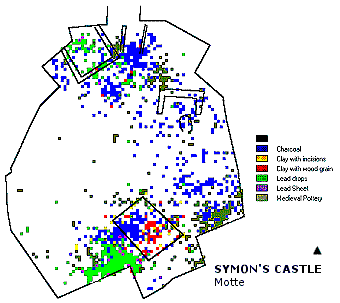 An interpretative plan with an incidence matrix of a range of artefact categories