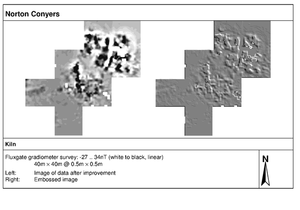 screenshot of magnetometer data before and after embossing