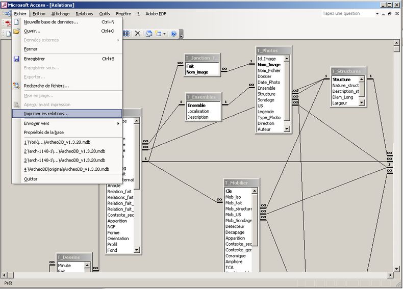 screenshot of computer window showing a view of all relationships in a diagram
