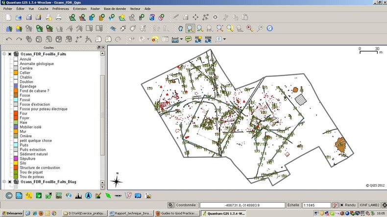 screenshot of Figure 2: GIS project associated with the database