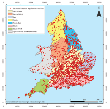 Map from the Roman Rural Britain archive
