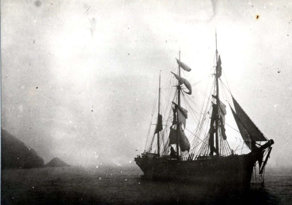 Black and white photograph of The barque Antoinette