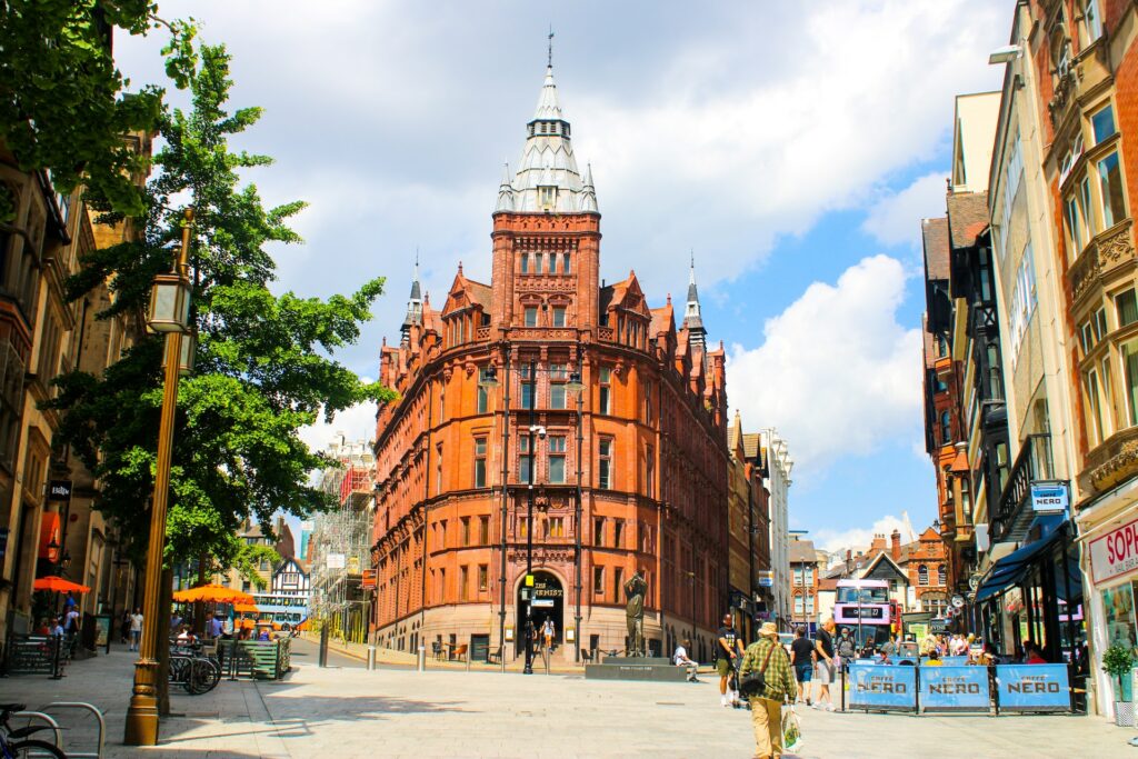An image of a red brick building on Speakers Corner, Nottingham