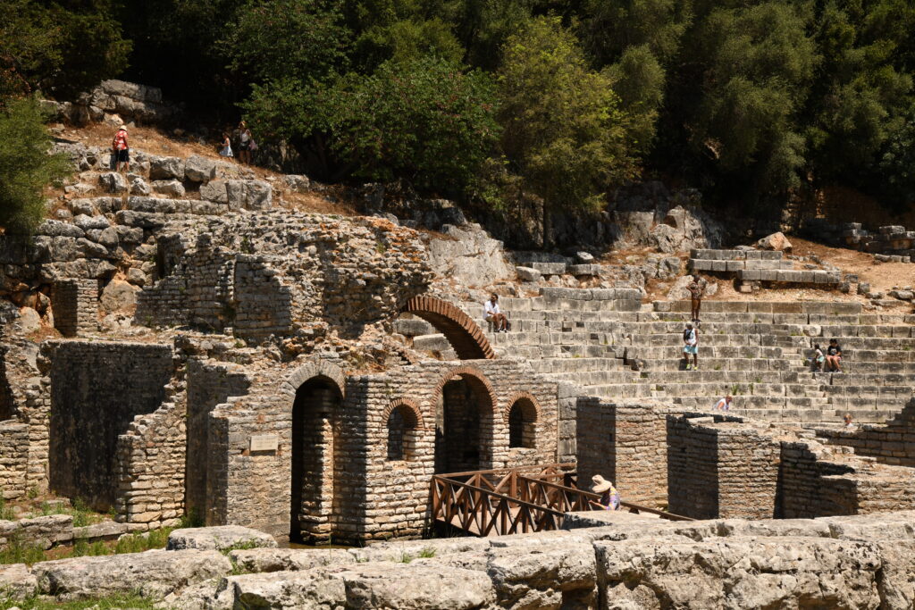 The anicent remains of a Roman theatre at Butrint 