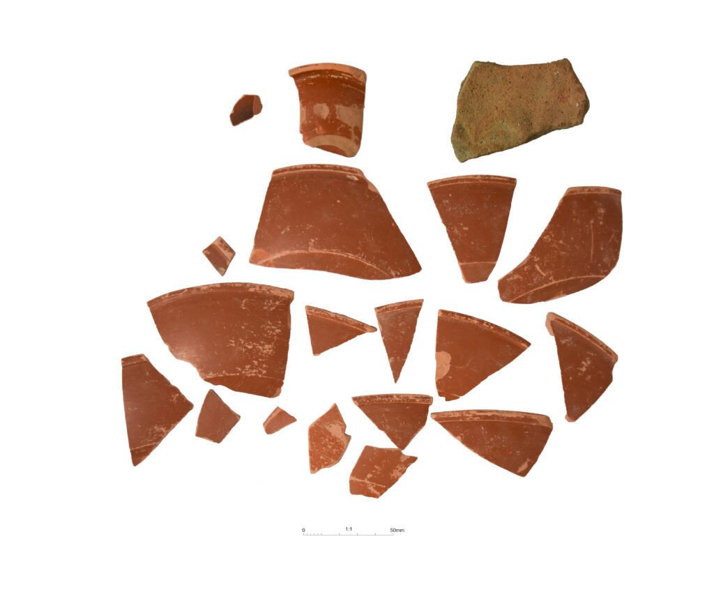 Gaulish Samian ware sherds from St Johns Business Park, Huntingdon