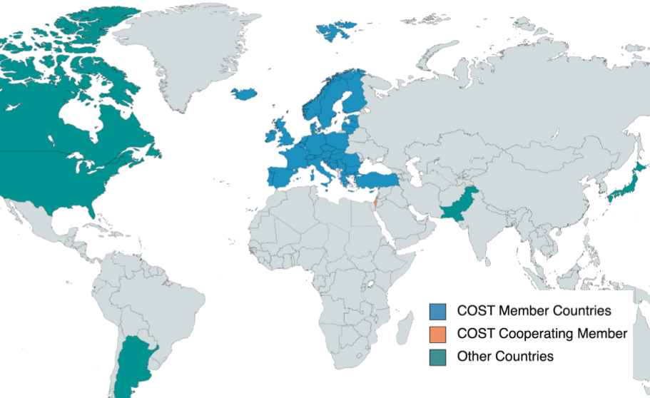 A map of countries participating in Map of countries participating in COST (European Cooperation in Science and Technology)