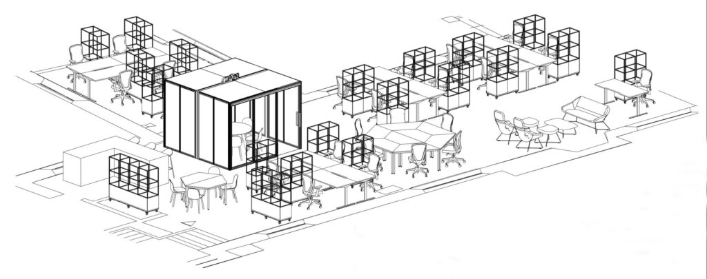 A drawing of proposed layout of the new ADS office