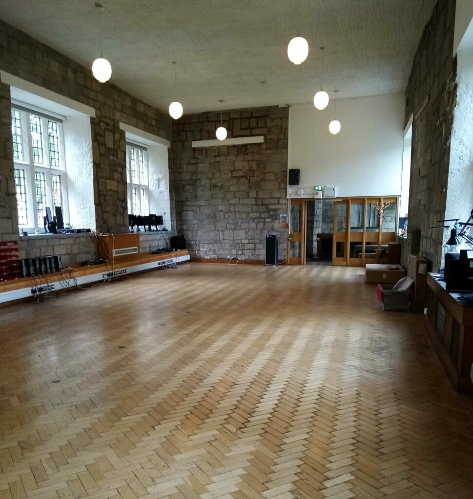 Image of northern end of refectory while being converted into an office.