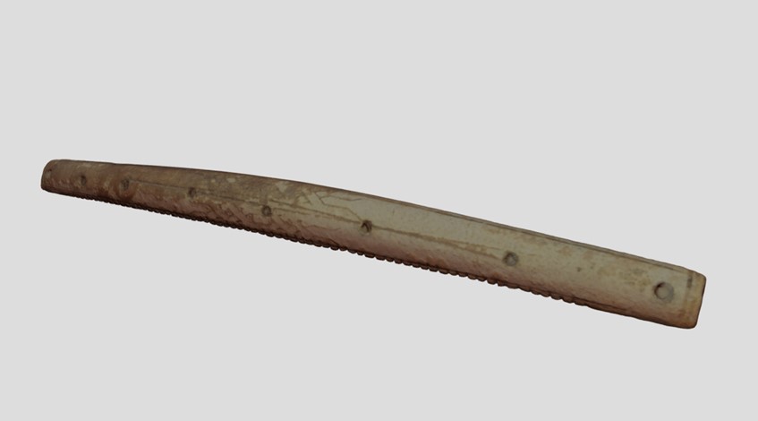 A 3d image of a viking comb made of antler