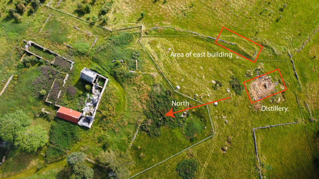 An aerial image of Blackmiddens Farm with some annotations
